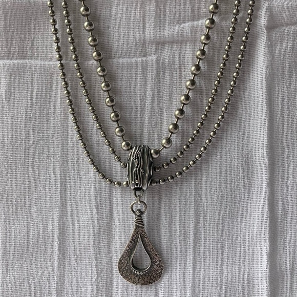 Silpada Silver 925 Necklace Retired 3-strand  16”-18” Stamped 926 w/logo - Picture 3 of 9